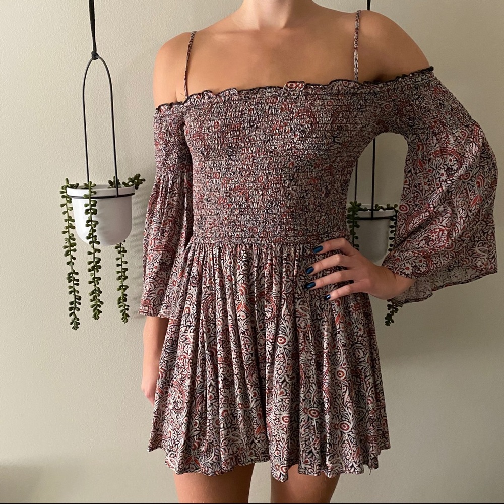 M Off the Shoulder Bell Sleeve Romper